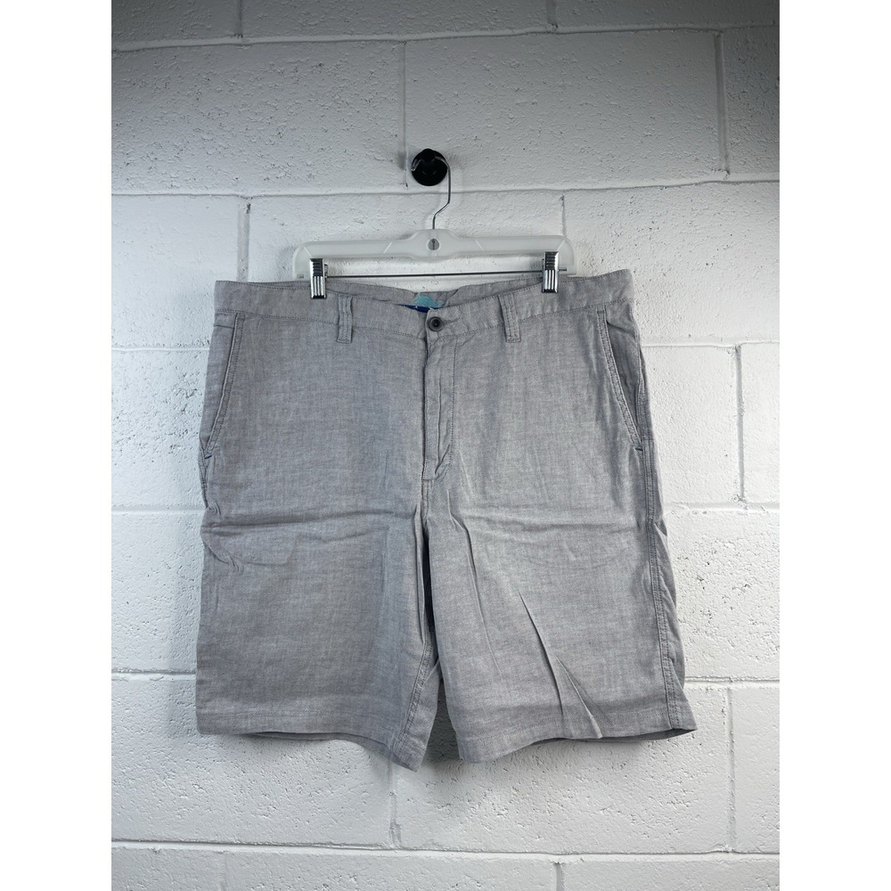 Tommy Bahama Men's Storm Gray Beach Linen Blend Shorts Stretch Size 40
